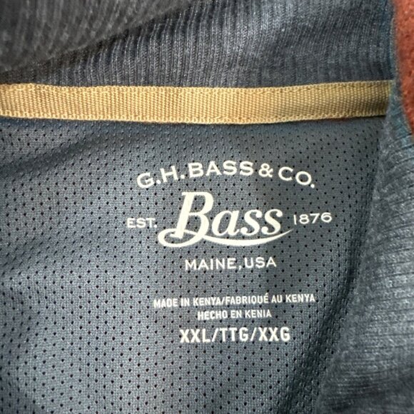 GH Bass & Co Sweater Mens XXL Orange Brown 1/4 Zip Shirt Fleece Lined Textured - Picture 5 of 15